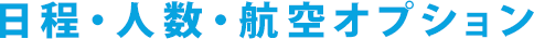 日程・人数・航空オプション